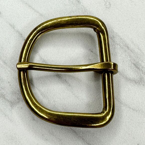 Rounded Gold Tone Simple Basic Belt Buckle - Picture 1 of 7